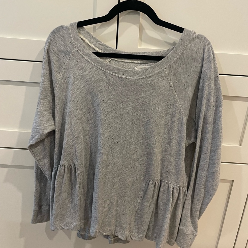Current/Elliott Heather Gray Long Sleeve Top